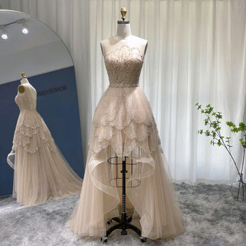 Beaded Floral Petal Tiered Fairy Dress Prom Dress HZ1023